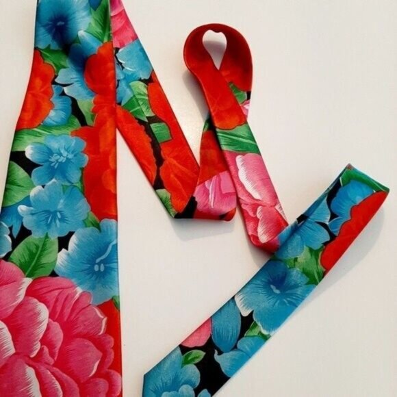 LOUIS FOUNTTAIN | Italy 100% Silk Floral Men's Necktie Vintage - Picture 4 of 9